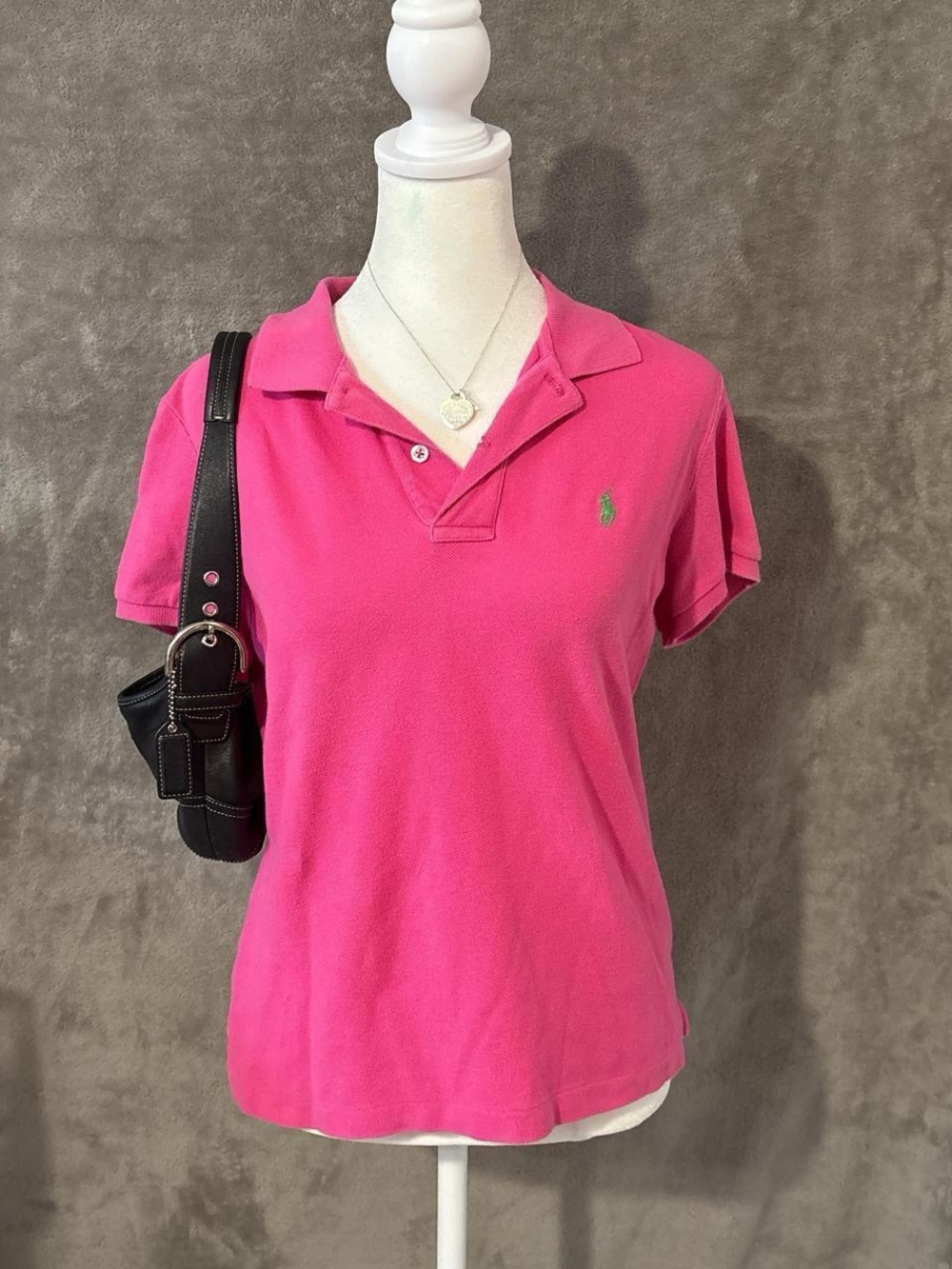 Vintage Y2k Preppy Pink Ralph Lauren Polo Collared Shirt